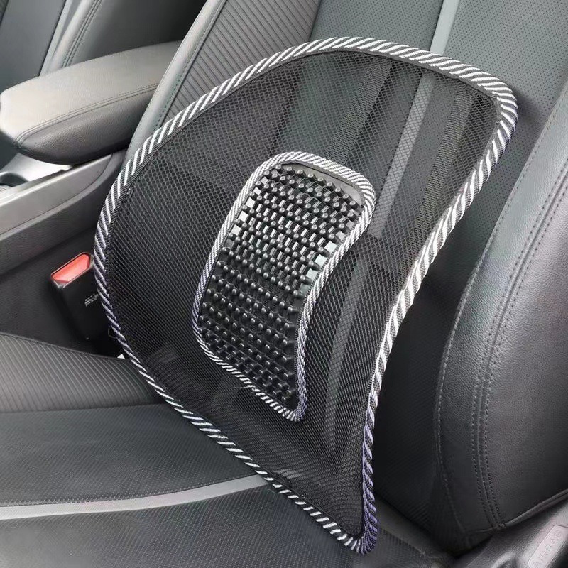 Mesh Back Cushion - แผ่นรองหลังในรถยนต์แบบระบายอากาศได้ 1 ชิ้น ทำจากผ้าไหมน้ำแข็ง พร้อมเม็ดนวด บรรเทาอาการปวดหลัง