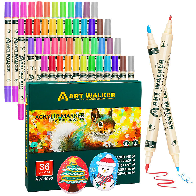Copic Marker Classic - ปากกาสีอะคริลิค 12/24/36 สี ปากกามาร์คเกอร์สองหัว สำหรับระบายสีบนหิน ไม้