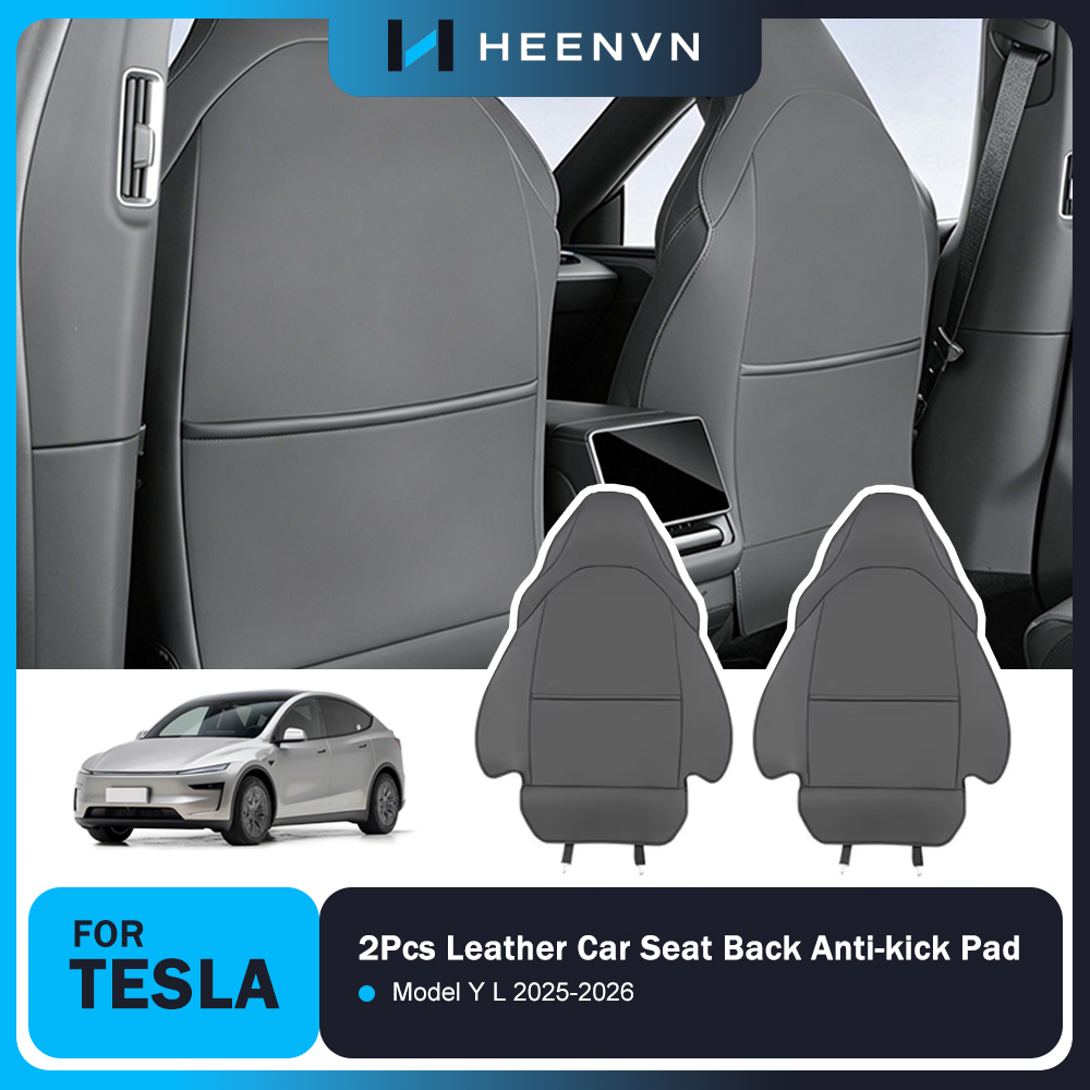 Mesh Back Cushion - Heenvn แผ่นกันรอยเบาะหลังรถยนต์หนัง 2 ชิ้น สำหรับ Tesla