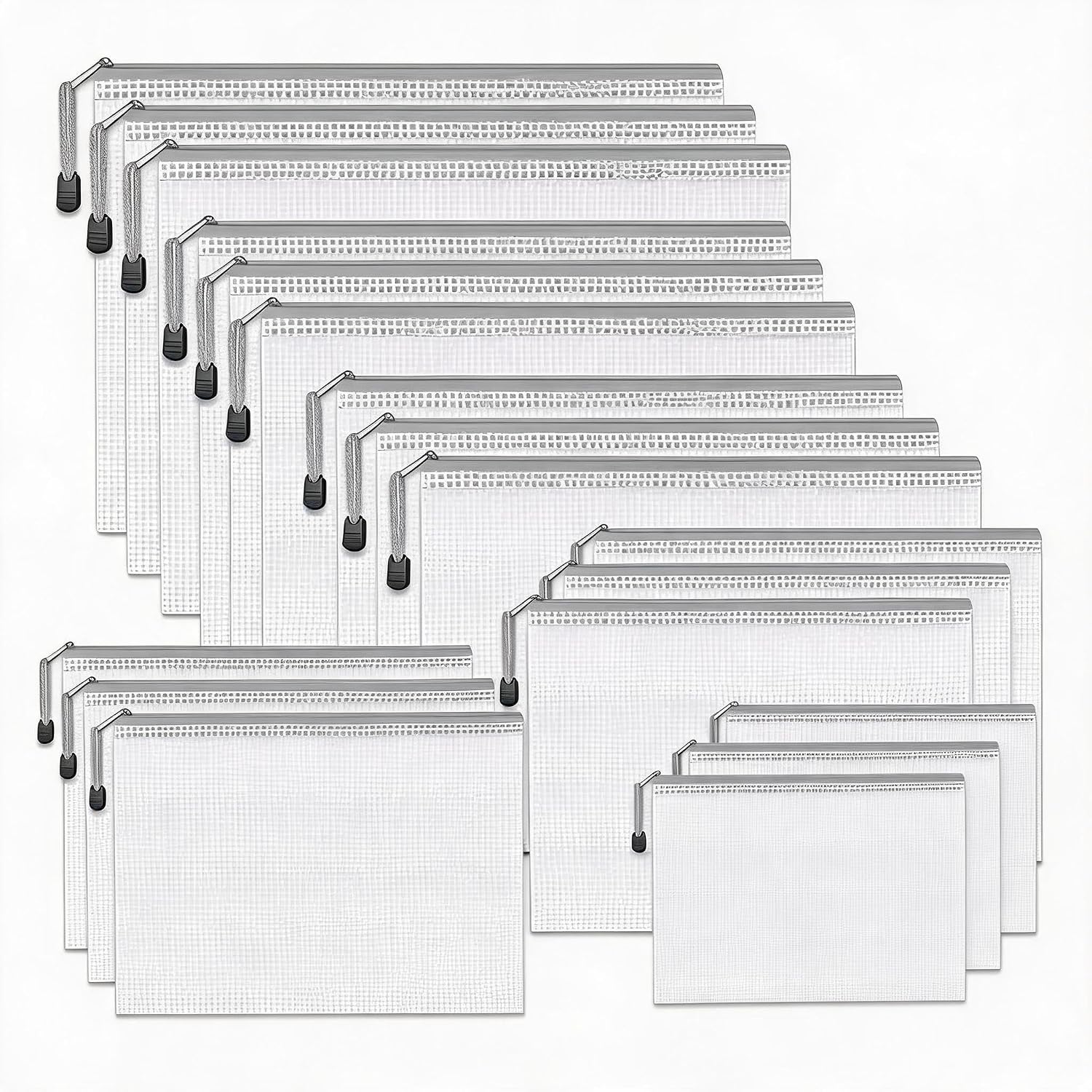 Home Office Bagas - ชุด 56 ชิ้น ซองซิปตาข่าย PVC กันน้ำ