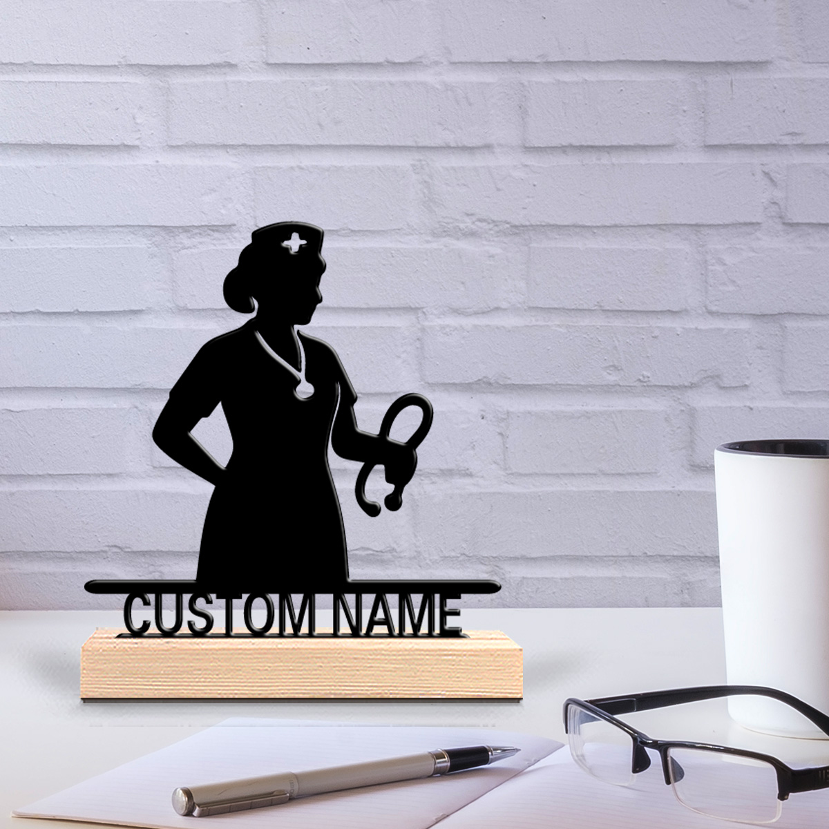 Home Office Industrial Style - ของตกแต่งผนังไม้แบบกำหนดเอง 1 ชิ้น สำหรับพยาบาล ตกแต่งบ้านสไตล์โมเดิร์น อินดัสเทรียล
