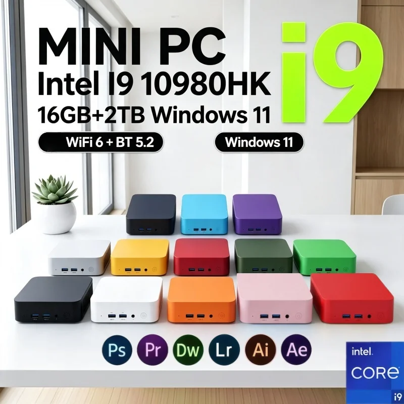 Home Office Windows 11 - มินิพีซีน้ำหนักเบา Intel I9‑10980HK แรม 16GB SSD