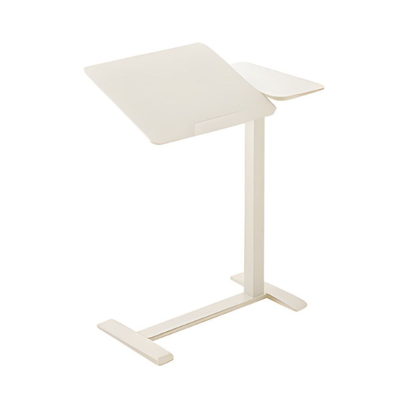 Home Office With Two Desks - โต๊ะเคลื่อนที่ปรับระดับความสูงได้ด้วยระบบลม พร้อมโต๊ะพับสองด้านและล้อเลื่อนแบบซ่อน สำหรับใช้ในบ้าน สำนักงาน โต๊ะวางแล็ปท็อปข้างโซฟา