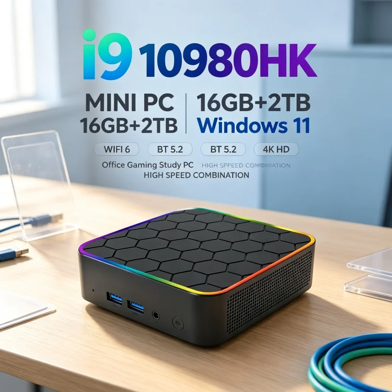 Home Office Windows 11 - มินิเดสก์ท็อปทรงพลัง พร้อมโปรเซสเซอร์ Intel Core I9‑10980HK ระบบปฏิบัติการ
