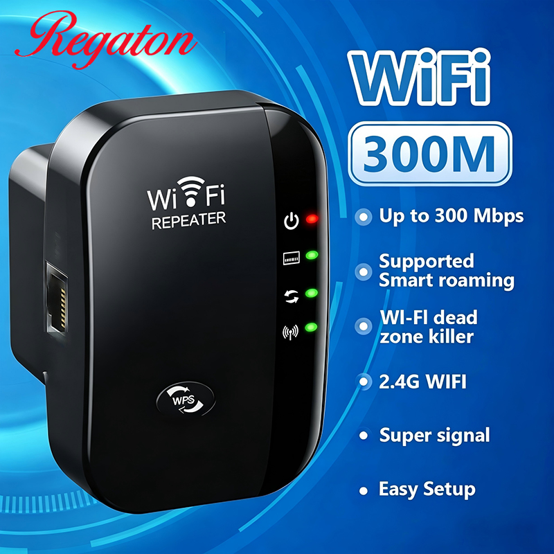 Home Office Equipment - เครื่องขยายสัญญาณไวไฟไร้สาย 300M 2.4GHz, เครื่องขยายสัญญาณรับส่งสัญญาณแรง ติดตั้งง่าย ใช้งานสะดวก