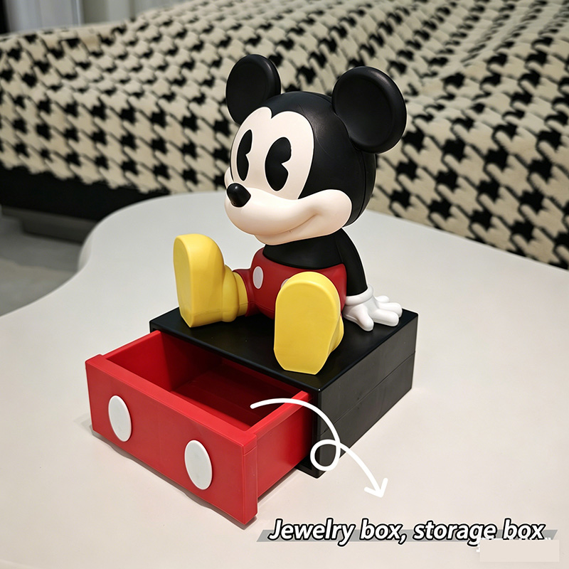 Home Office Desk With Drawers - กล่องเก็บของรูปหนูน่ารัก กล่องจัดระเบียบบนโต๊ะ ตกแต่งสำหรับวางทีวี ที่เก็บกุญแจ โต๊ะเครื่องแป้ง และของใช้ในบ้าน