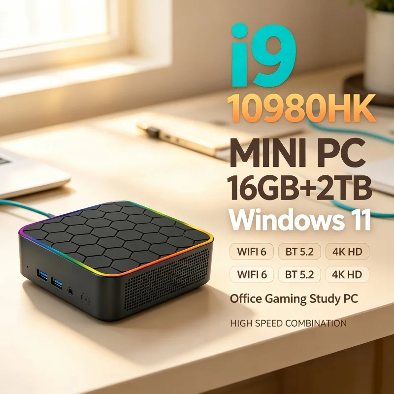 Home Office Windows 11 - มินิพีซีทรงพลัง Intel I9‑10980HK Windows 11 RAM