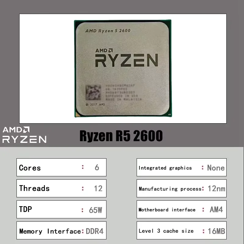 ซีพียู AMD Ryzen 5 2600 AM4 รา - Home Office Budget บทวิจารณ์และราคา