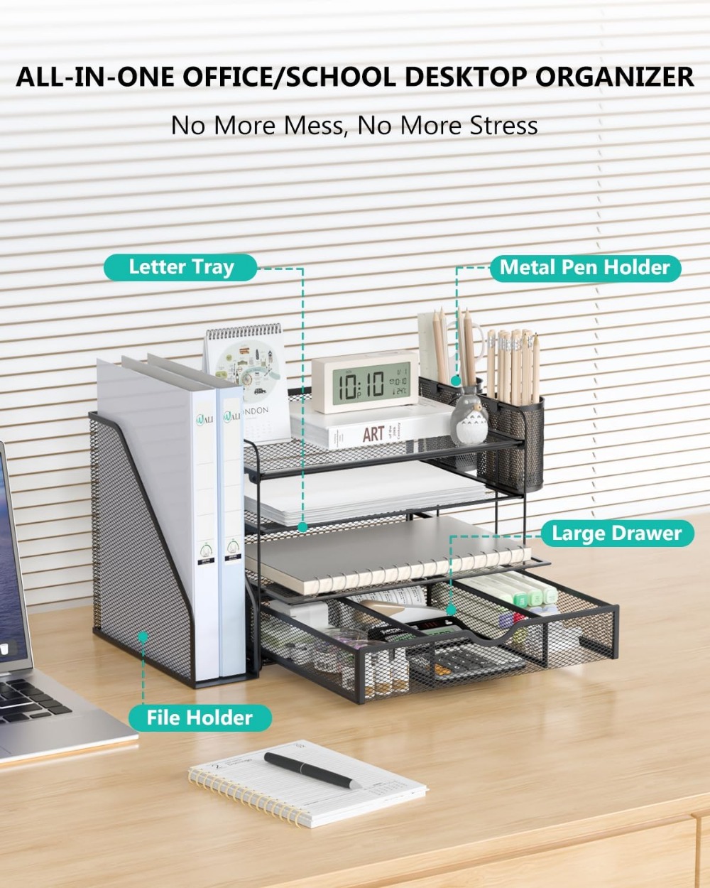 ที่จัดเก็บเอกสารแบบตั้งโต๊ะ 4  - Home Office Desk With Drawers บทวิจารณ์และราคา