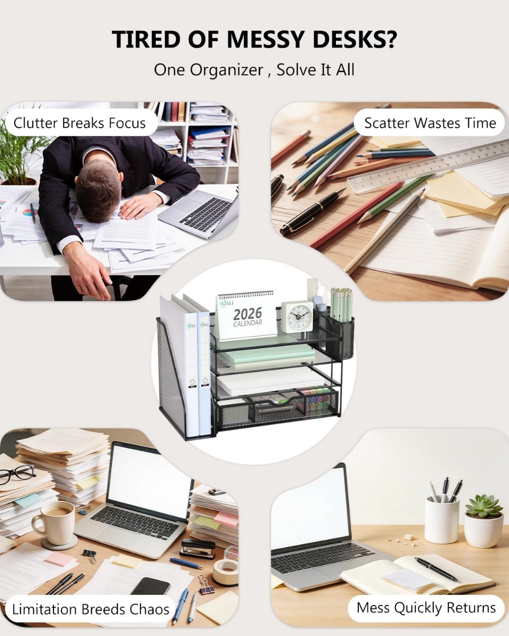 ที่จัดเก็บเอกสารแบบตั้งโต๊ะ 4  - Home Office Desk With Drawers บทวิจารณ์และราคา