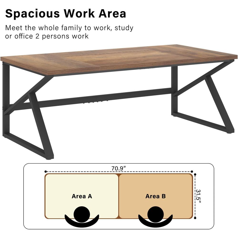 โต๊ะทำงานคู่ขนาดยาวพิเศษ 70 นิ - Home Office With Two Desks บทวิจารณ์และราคา
