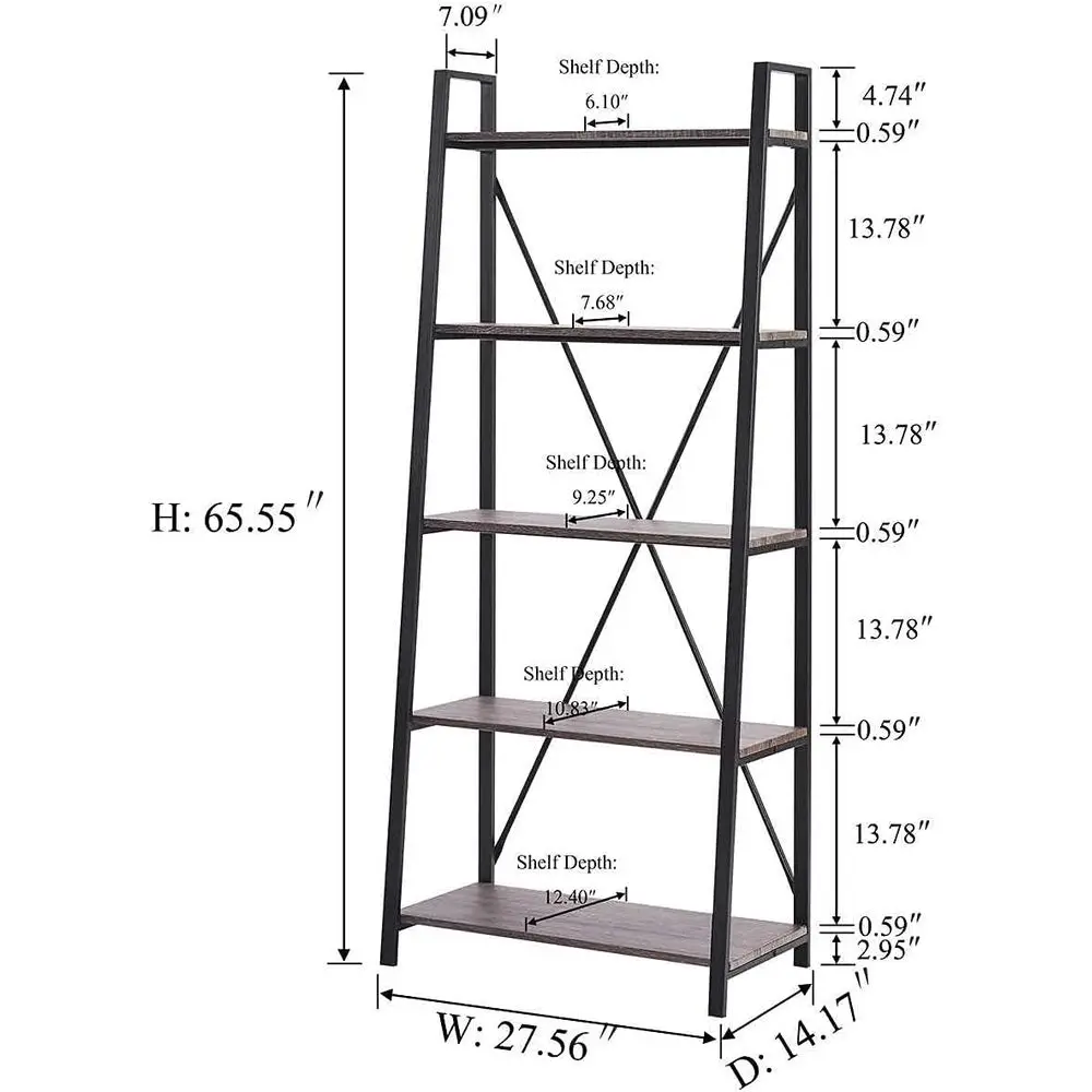 ชั้นวางหนังสือแบบ 5 ชั้น สไตล์ - Home Office Industrial Style บทวิจารณ์และราคา