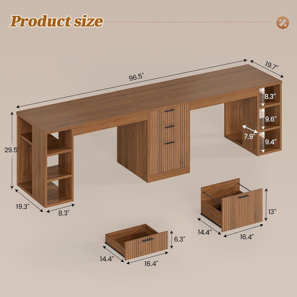 96.5 โต๊ะคอมพิวเตอร์พร้อมโต๊ะท - Home Office With Two Desks บทวิจารณ์และราคา