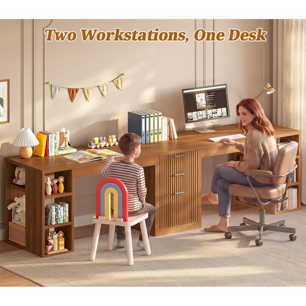 96.5 โต๊ะคอมพิวเตอร์พร้อมโต๊ะท - Home Office With Two Desks บทวิจารณ์และราคา