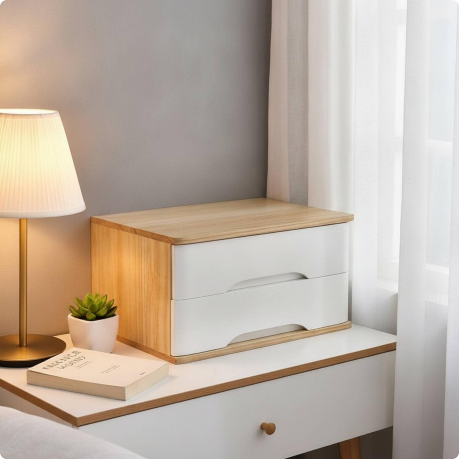 ตู้ลิ้นชักไม้สำหรับจัดระเบียบโ - Home Office Desk With Drawers บทวิจารณ์และราคา