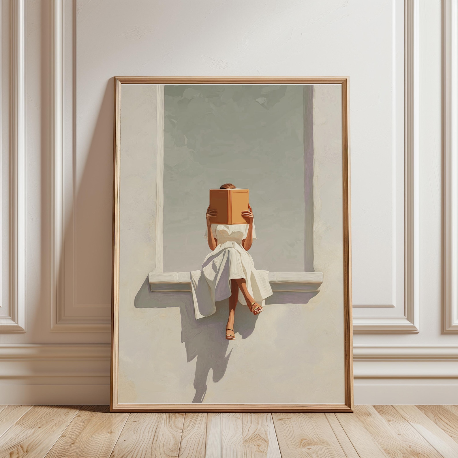 ภาพพิมพ์ศิลปะบนผืนผ้าใบลายผู้ห - Home Office Minimalist บทวิจารณ์และราคา
