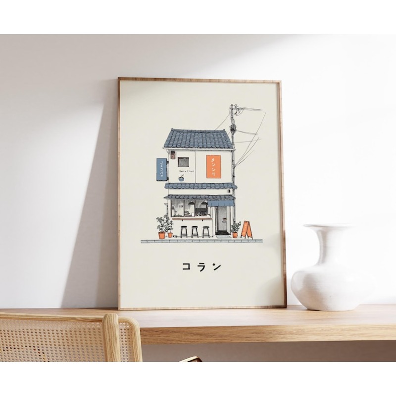 ภาพพิมพ์บนผ้าใบร้านราเม็งญี่ปุ - Home Office Minimalist บทวิจารณ์และราคา