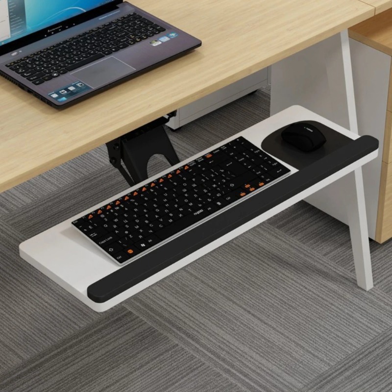 ถาดวางคีย์บอร์ดใต้โต๊ะพร้อมแผ่ - Home Office Desk With Drawers บทวิจารณ์และราคา
