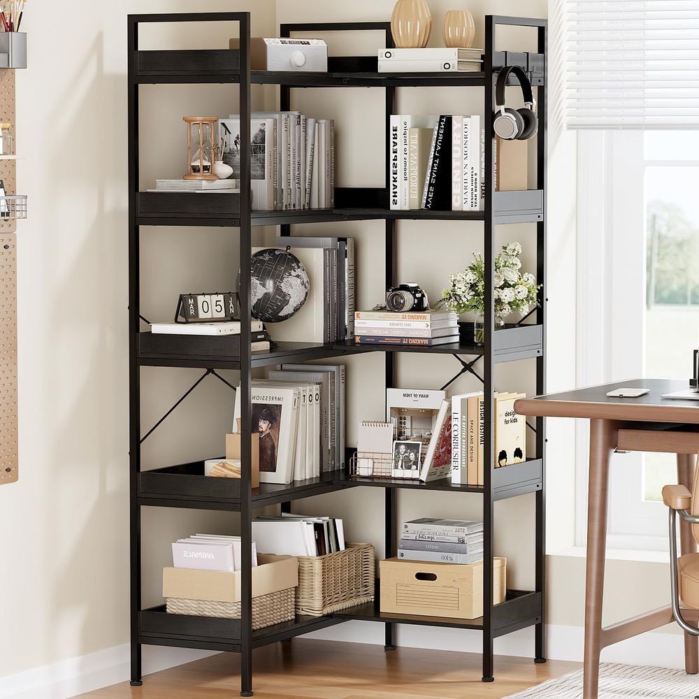 ชั้นวางหนังสือรูปตัว L แบบ 5 ช - Home Office Industrial Style บทวิจารณ์และราคา
