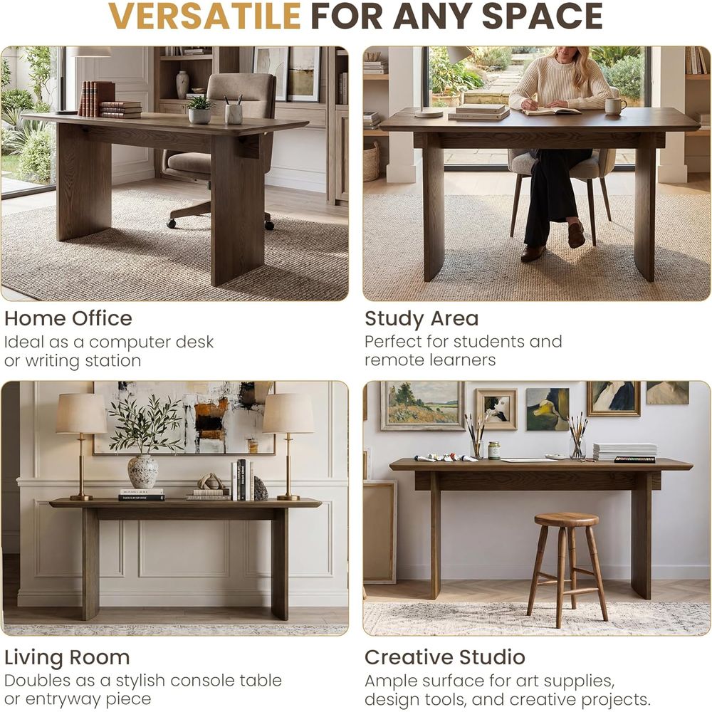 โต๊ะทำงานสองขาขนาดใหญ่ 55 นิ้ว - Home Office With Two Desks บทวิจารณ์และราคา