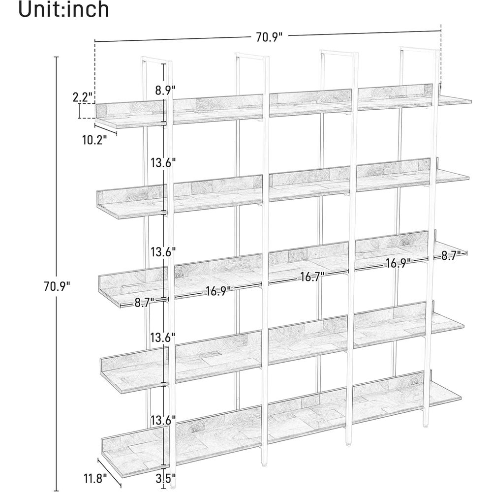 ชั้นวางหนังสือไม้สไตล์อุตสาหกร - Home Office Industrial Style บทวิจารณ์และราคา