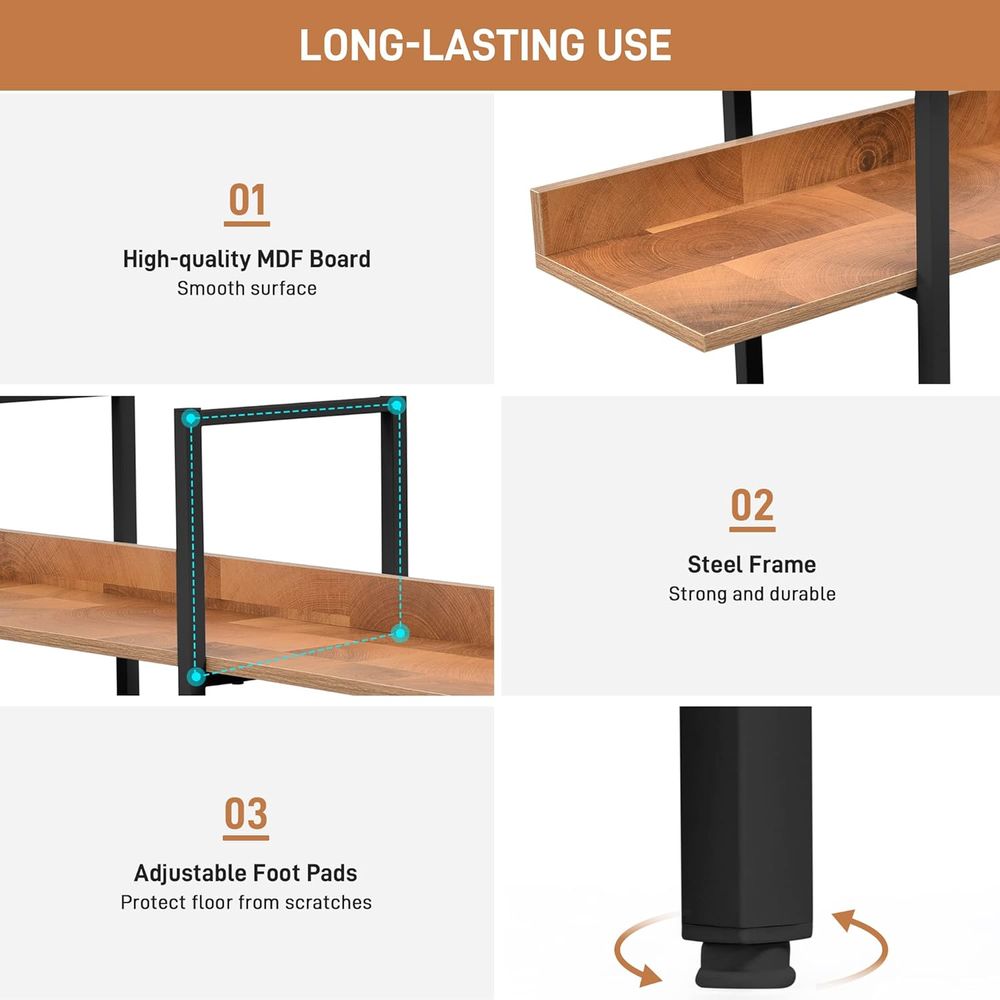 ชั้นวางหนังสือไม้สไตล์อุตสาหกร - Home Office Industrial Style บทวิจารณ์และราคา