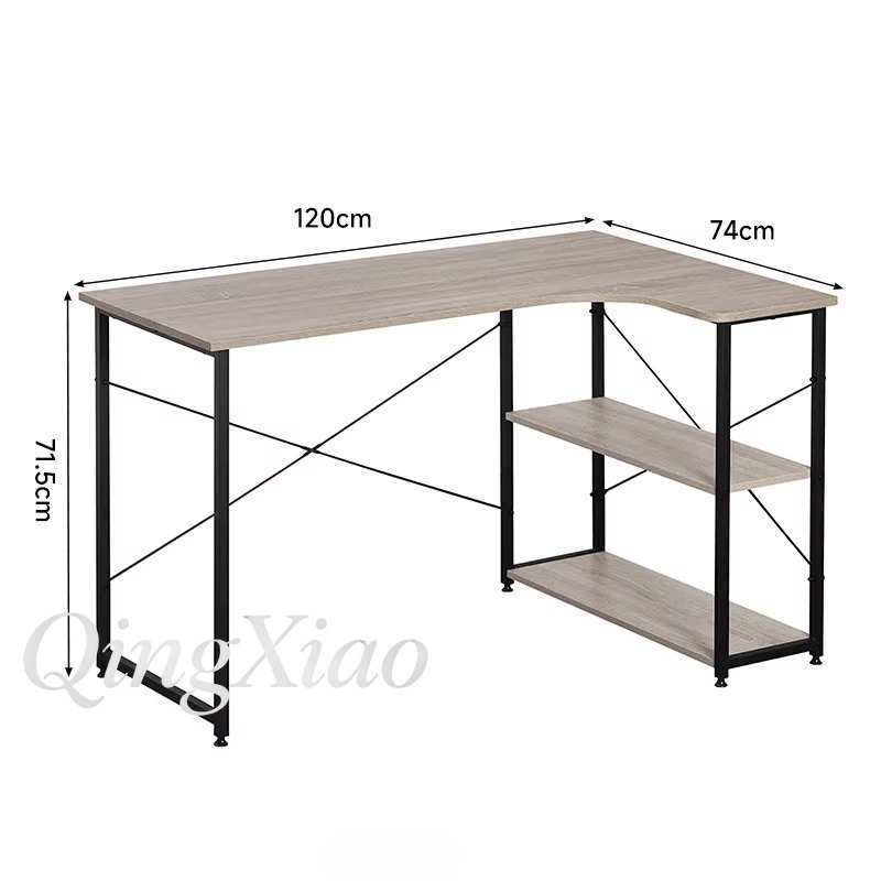 โต๊ะทำงานรูปตัว L พร้อมชั้นวาง - Home Office Desk With Drawers บทวิจารณ์และราคา