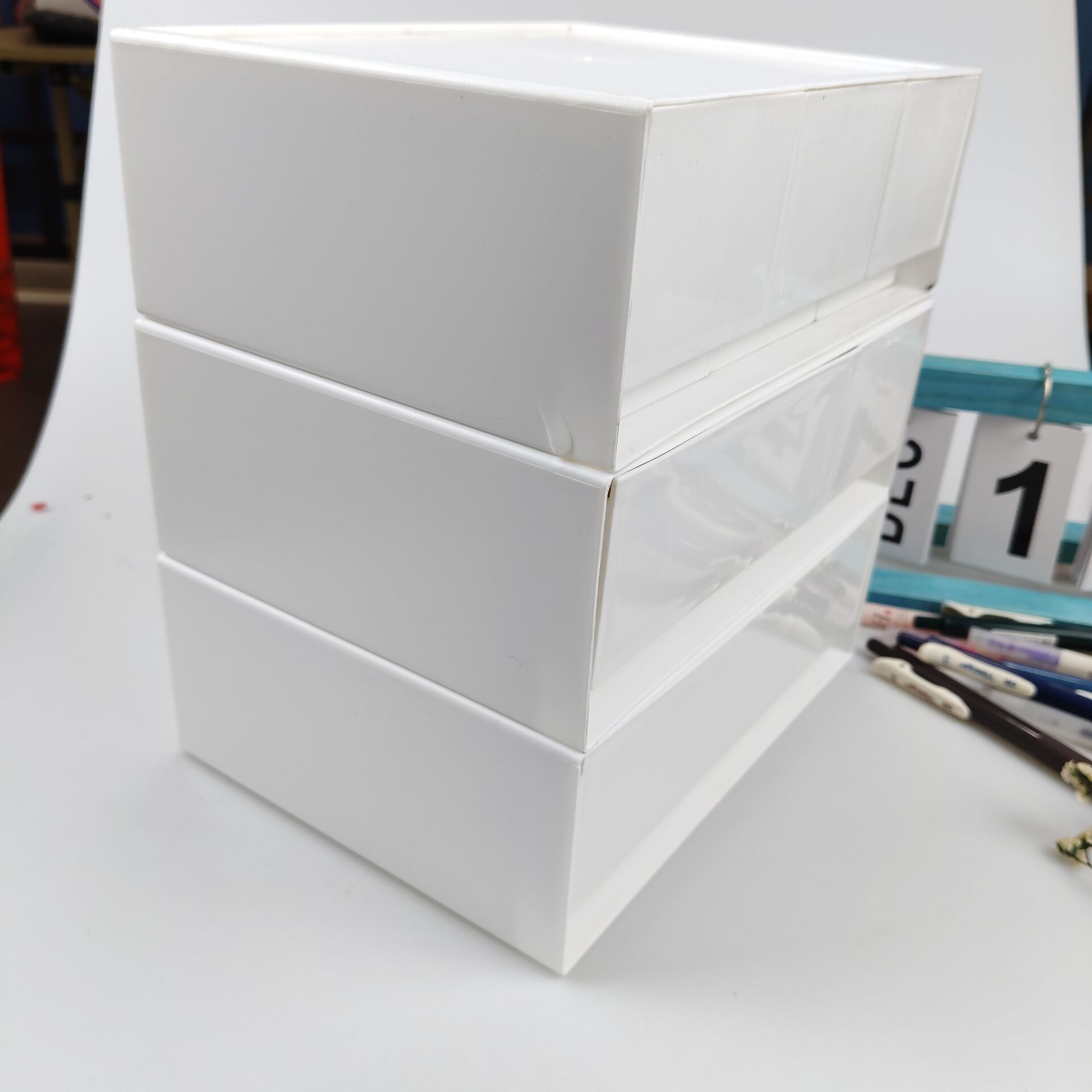 กล่องเก็บของบนโต๊ะ, ลิ้นชัก, ช - Home Office Desk With Drawers บทวิจารณ์และราคา