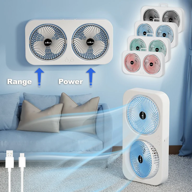 พัดลมตั้งโต๊ะแบบติดผนังแบบสองห - Home Office Head บทวิจารณ์และราคา