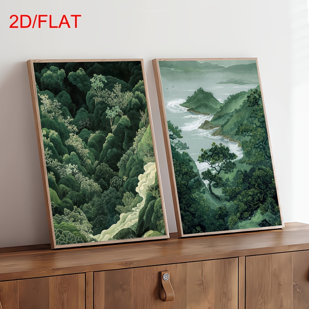 2 ชิ้น ภาพพิมพ์บนผ้าใบลายภูเขา - Home Office Minimalist บทวิจารณ์และราคา