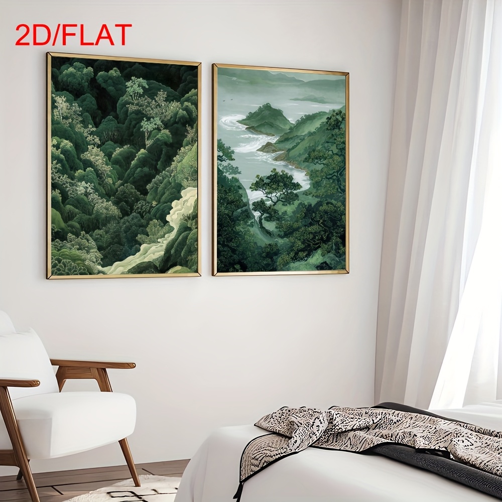 2 ชิ้น ภาพพิมพ์บนผ้าใบลายภูเขา - Home Office Minimalist บทวิจารณ์และราคา