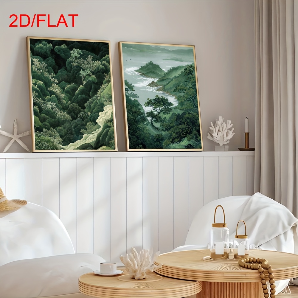 2 ชิ้น ภาพพิมพ์บนผ้าใบลายภูเขา - Home Office Minimalist บทวิจารณ์และราคา