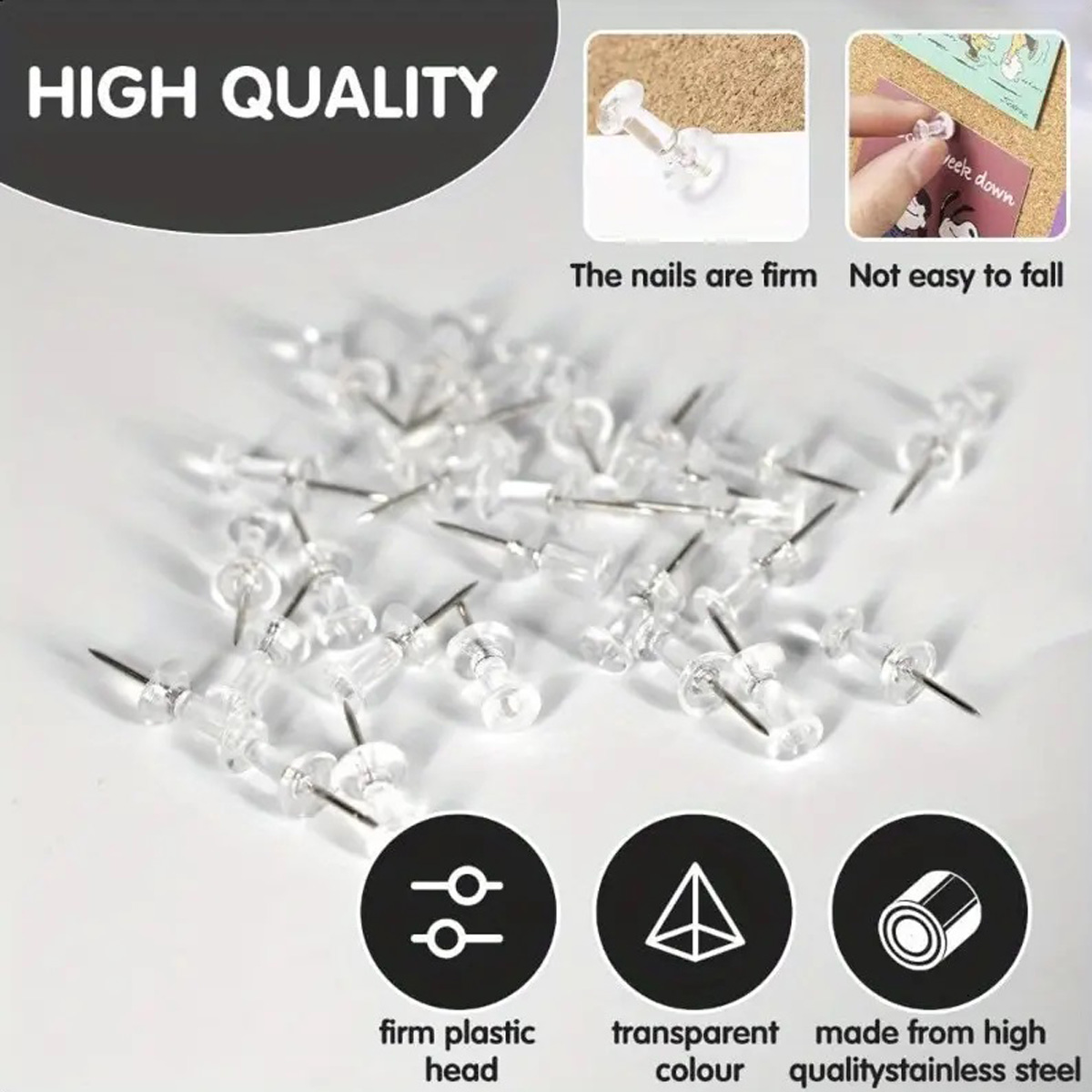 100/200/500/1000pcs PUSH Pins  - Home Office Head บทวิจารณ์และราคา
